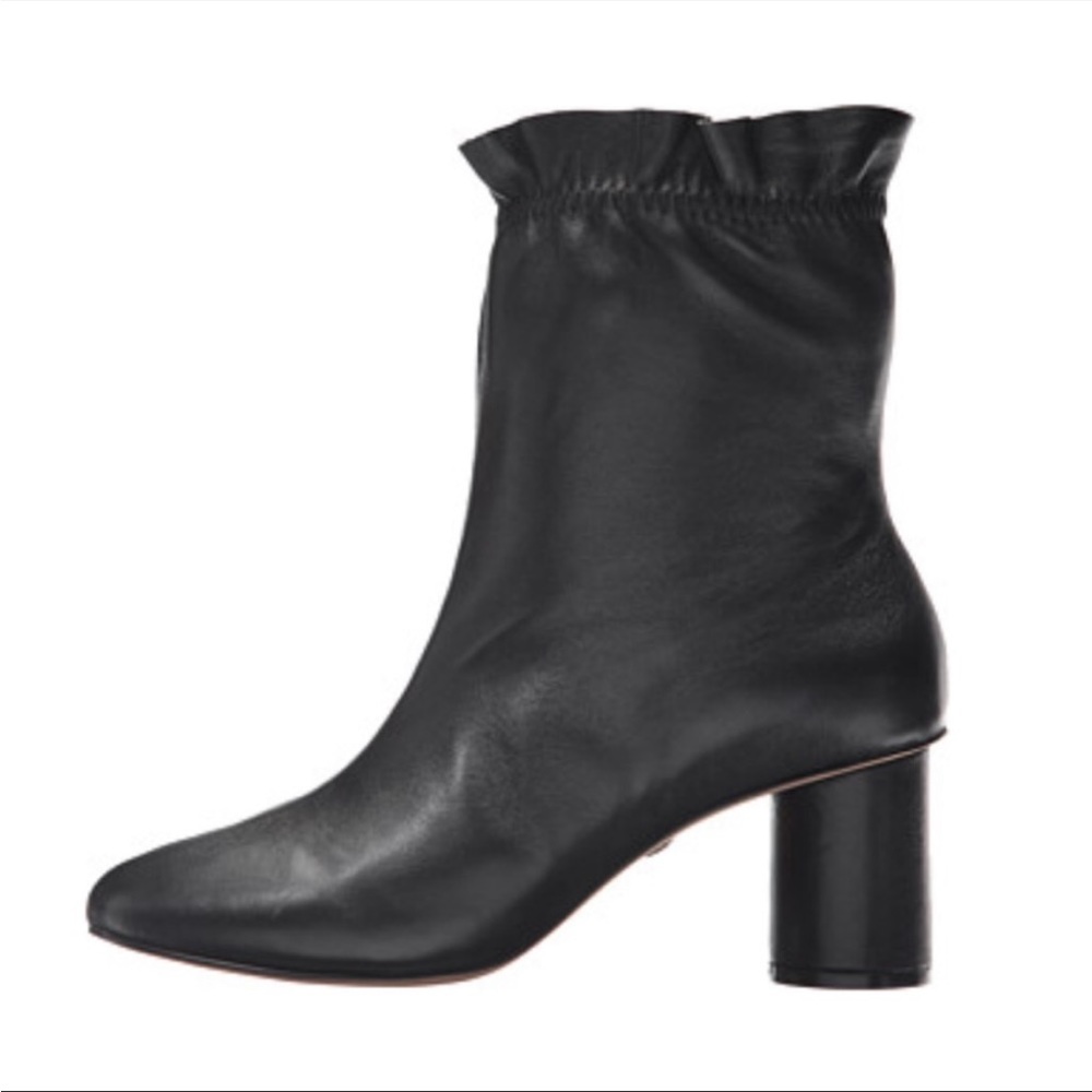 Nanette Lepore Womens Glory‎ Black Fashion Boots Size 7.5 Booties Ruffle